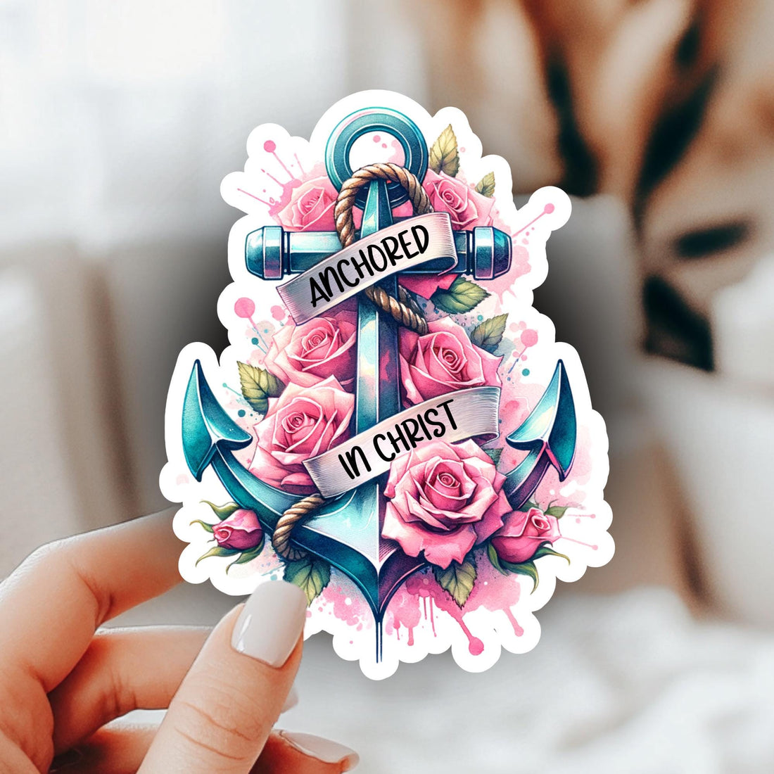 Sail Through Your Day with the Anchored in Christ Sticker! ⚓️🌸