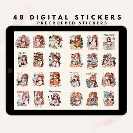 Unleash Whimsy with Our Free Anime Girl Sticker Set! 🎨✨