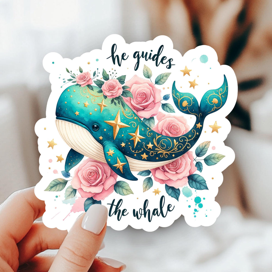 Dive into Faith with Our New 'He Guides the Whale' Sticker! 🐋✨