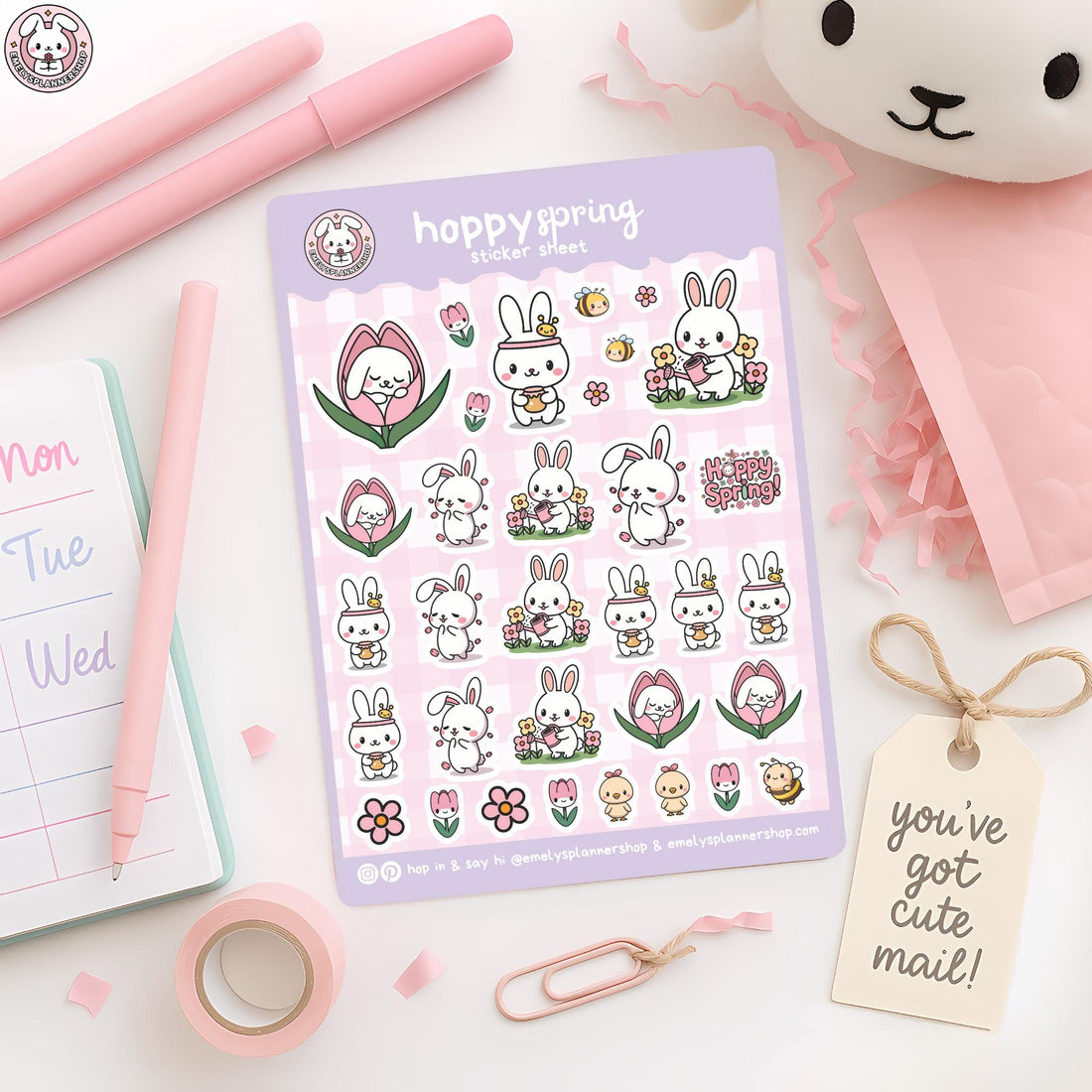 Hop into Spring with Our Adorable Kawaii Bunny Stickers! 🐰🌸