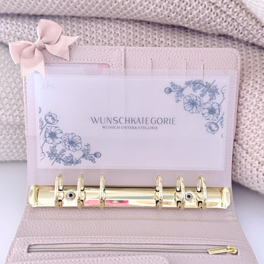 Personalized Cash Envelope Set – 8x Vellum Envelopes + Floral Inserts with Custom Text | A6 Ring Planner | EPS Handmade - EmelysPlannerShop
